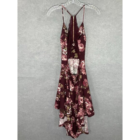 Windsor Dress Womens M Floral High Low Hem Open Back Lace Romantic Party Event - Picture 2 of 14